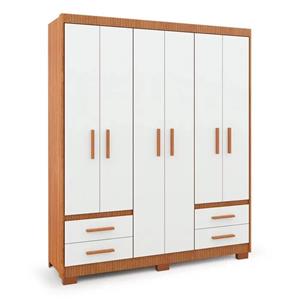 GUARDA ROUPA BATROL PREMIER 6 PORTAS 2 GAVETAS 02.1222.38 FREIJÓ WOOD/CHAMPAGNE