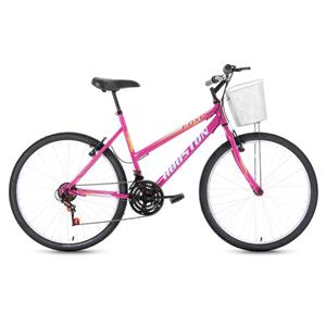 BICICLETA HOUSTON FOXER MAORI ARO 26 FM261S ROSA PINK COM CESTA