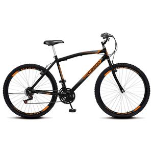 BICICLETA COLLI CAZELLE ARO 26 CB500 18 MARCHAS PRETO FOSCO/LARANJA NEON