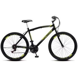 BICICLETA COLLI CAZELLE ARO 26 CB500 18 MARCHAS PRETO FOSCO/VERDE NEON