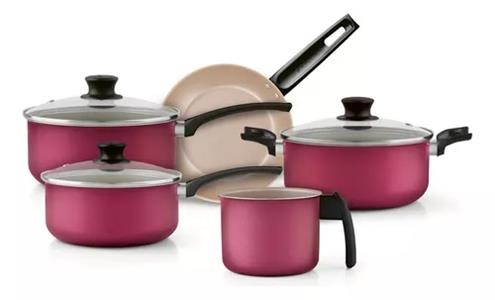 CONJUNTO PANELA PANELUX 5PC MAGNIFIC ALUMINIO CEREJA