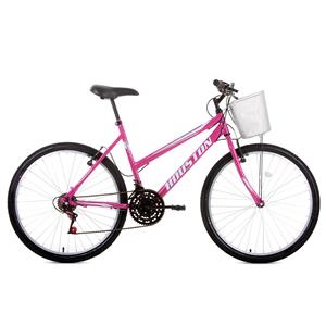 BICICLETA HOUSTON FOXER MAORI ARO 26 FX26M1R ROSA COM CESTA