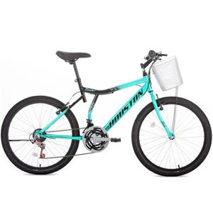 BICICLETA HOUSTON BRISTOL PEAK ARO 24 BRISTOL VERDE/PRETO COM CESTA